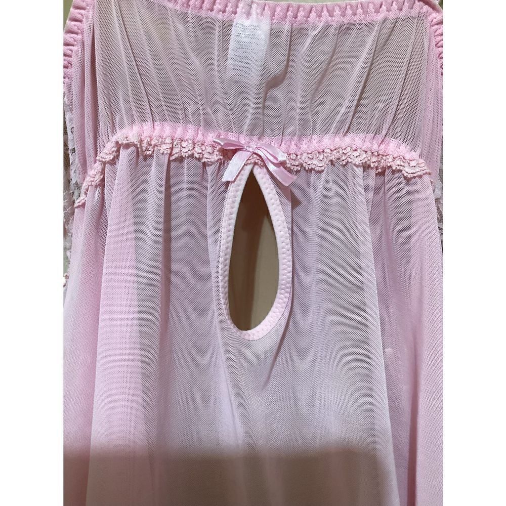 Pink Plus Size Lace Babydoll - Picture 5 of 9
